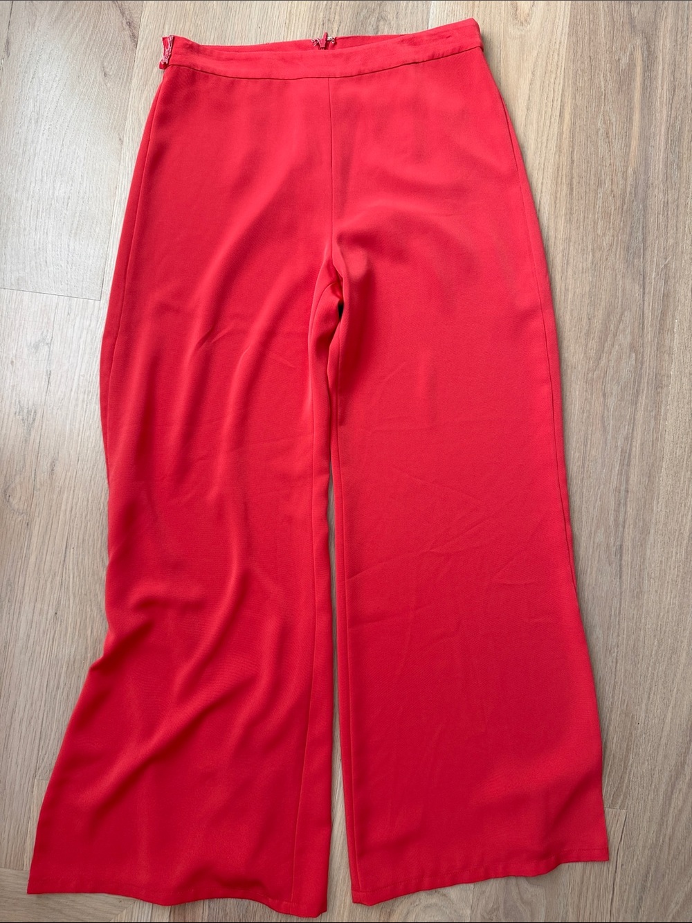 Alexis Red High Waisted Wide Leg Slit Dress Pants Size Medium
